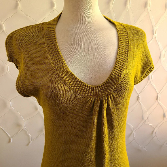 Anthropologie Sparrow Knit Dress | Citron | Size Large - Picture 2 of 4